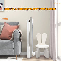 Folding Kids Art Easel with Stool and Adjustable Whiteboard with Book Shelf and Toddler Chair for Girls and Boys