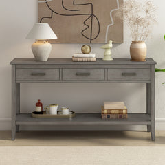 Contemporary 3-Drawer Console Table with 1 Shelf
