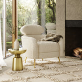 Altura Modern Faux Fur Lounge Chair - White