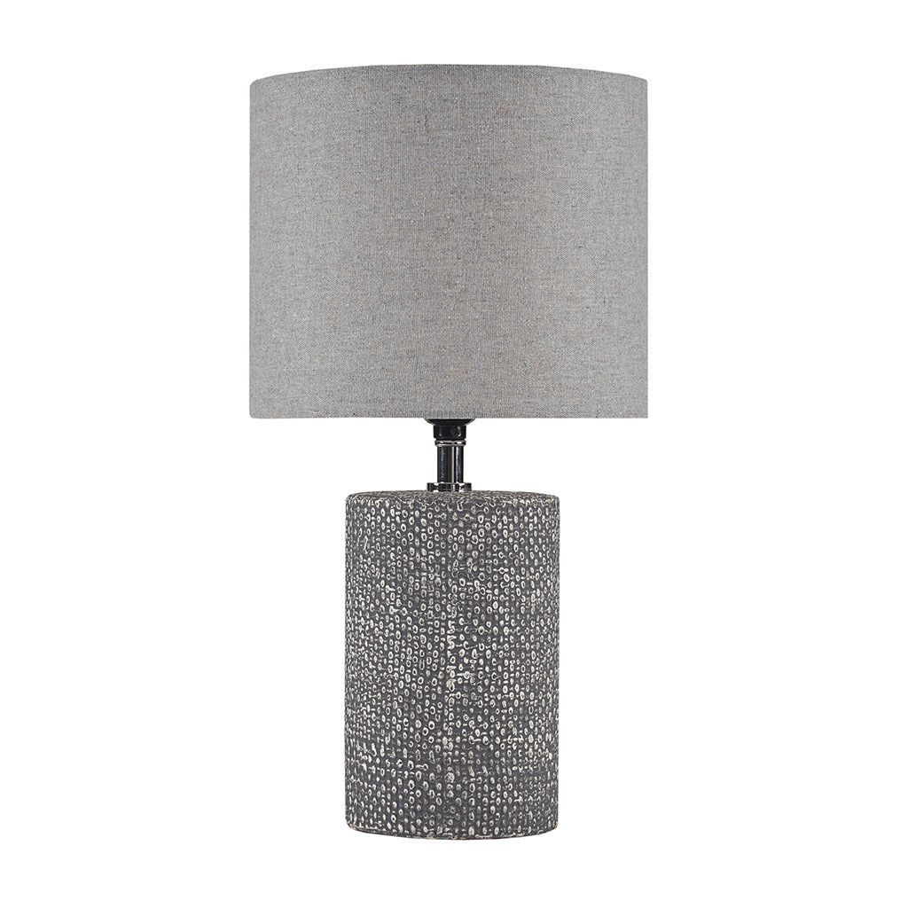 Grey Embossed Ceramic Table Lamp