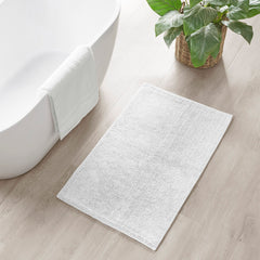 Feather Touch Reversible Bath Rug - White Cotton