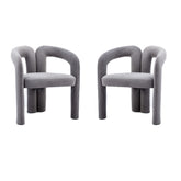 Contemporary Designed Fabric Upholstered Accent/Dining Chair /Barrel Side Chairs (Set of 2) - Grey