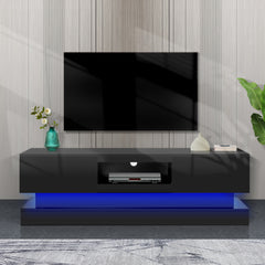 MAICOSY 63" LED RGB Lights TV Stand Entertainment Corner Console Cabinet Table