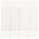 4 Panel Room Divider, Folding Privacy Screen, 5.6' Room Separator - White