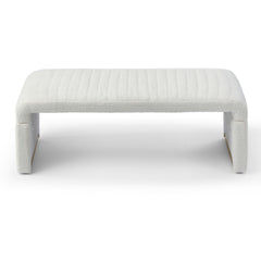 47.2'' Width Modern Ottoman Bench, Upholstered Sherpa Fabric End of Bed Bench, Shoe Bench Footrest Entryway Bench Coffee Table- Beige