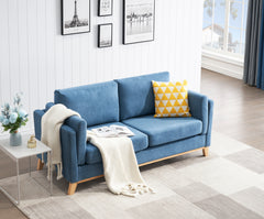 Modern and comfortable Sofa with Soft Cushion and Arm Loveseat - Blue