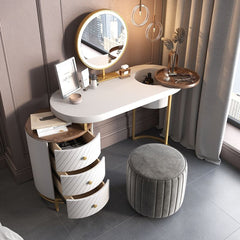 Modern Makeup Vanity Table With LED Lighted Mirror (Without Stool) 43" - White
