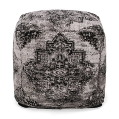 Boho Hand Loomed Fabric Cube Pouf