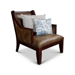 Leather Accent Chair - Brown