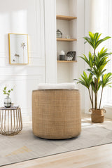 Swivel Barrel Chair, Comfy Round Accent Sofa Chair - Beige