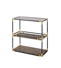 Console Table - Black/Gold & Smoky Glass