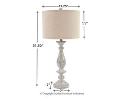 Whitewash Table Lamp