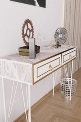 Ardeno Metal Legs Wood Base Console Table - White
