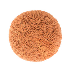 Handcrafted Modern Fabric Weave Pouf - Orange/ Camel