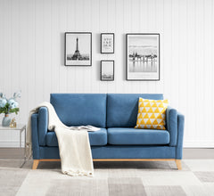 Modern and comfortable Sofa with Soft Cushion and Arm Loveseat - Blue