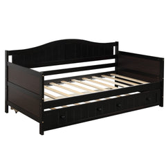 Twin Wooden Daybed with Trundle Bed - Espresso