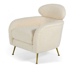 Altura Modern Faux Fur Lounge Chair - White