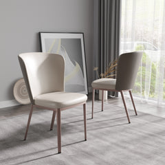 Modern Dining Chairs - White + Grey (Set of 2)