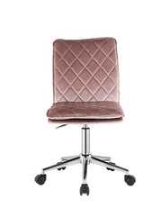 Modern Lozenge Style Office Chair - Pink Velvet