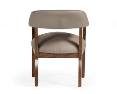 Modern Taupe Faux Leather Dining Chair