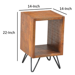 MAICOSY 22" Cube Shape Nightstand with Angular Legs Elegant Design Nightstands