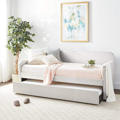 Daybed & Trundle (Twin Size) in Fog Fabric - Beige