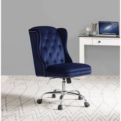 Elegant Office Chair - Midnight Blue Velvet