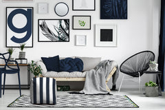 Navy Indoor/Outdoor Pouf
