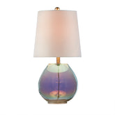 Elegant Iridescent/ White Glass Table Lamp (1 lamp)
