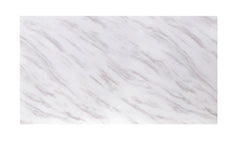 Zander Coffee Table, White Printed Faux Marble & Mirrored Silver Finish