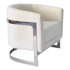 Elegant Modern White and Silver Sofa Chair