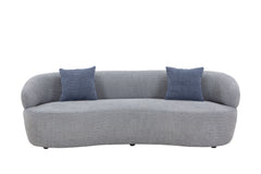 Mid Century Modern Curved Sofa, 3 Seat Cloud couch Boucle sofa Fabric Couch for Living Room, Bedroom, Office - Grey