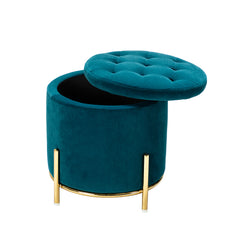 Tufted Storage Ottoman - Teal