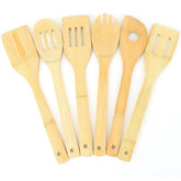6Pcs Cooking Utensil Bamboo Wooden Spoons Spatula Kitchen Cooking Tools