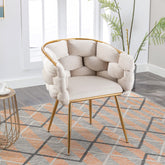 Luxury modern simple leisure velvet single sofa chair - Beige