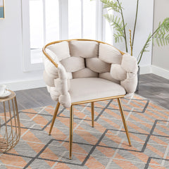 Luxury modern simple leisure velvet single sofa chair - Beige