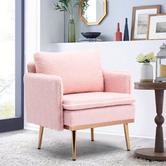 Lounge Chair, Accent Chair - Pink Teddy
