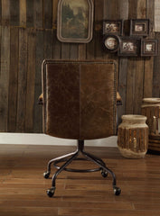 Vintage Office Chair, Top Grain Leather - Whiskey