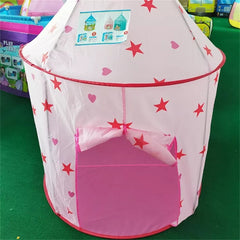 Princess Castle Play Tent, Kids Foldable Games Tent House Toy for Indoor & Outdoor Use-Pink
