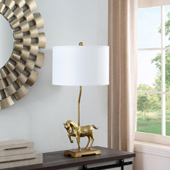 Gold Royal Stallion Horse Resin Table Lamp
