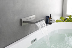 Shower Waterfall Tub Faucet Wall Mount Tub Filler Spout For Bathroom sink High Flow Cascade Waterfall - Brushed Nickel