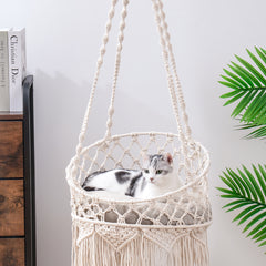 Boho Cat Hammock, Hanging Cat Bed Swing for Indoor Cats