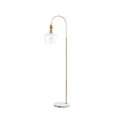 Auburn Arched Floor Lamp with Marble Base - Gold
