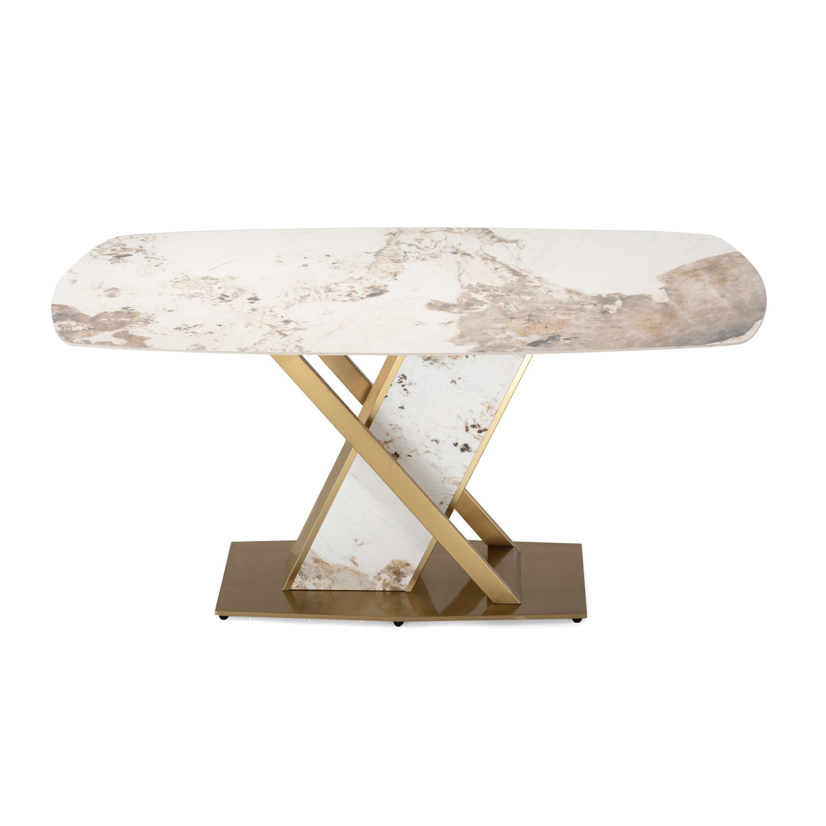 Modern Brilliant Sintered Stone Dining Table 63x35.4x29.5inch