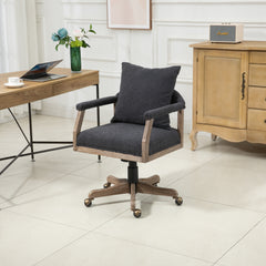 Chair Office Chair Adjustable Swivel Chair Fabric Seat Home Study Chair - Black