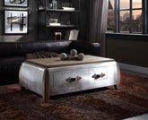 Brancaster Coffee Table - Antique Oak & Aluminum