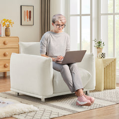 Sherpa Accent Chair Single Sofa 42"W Accent Chair - White