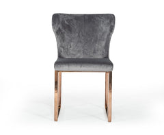 Chadwick Modern Grey Velvet & Rose Gold Dining Chair - 1 chair