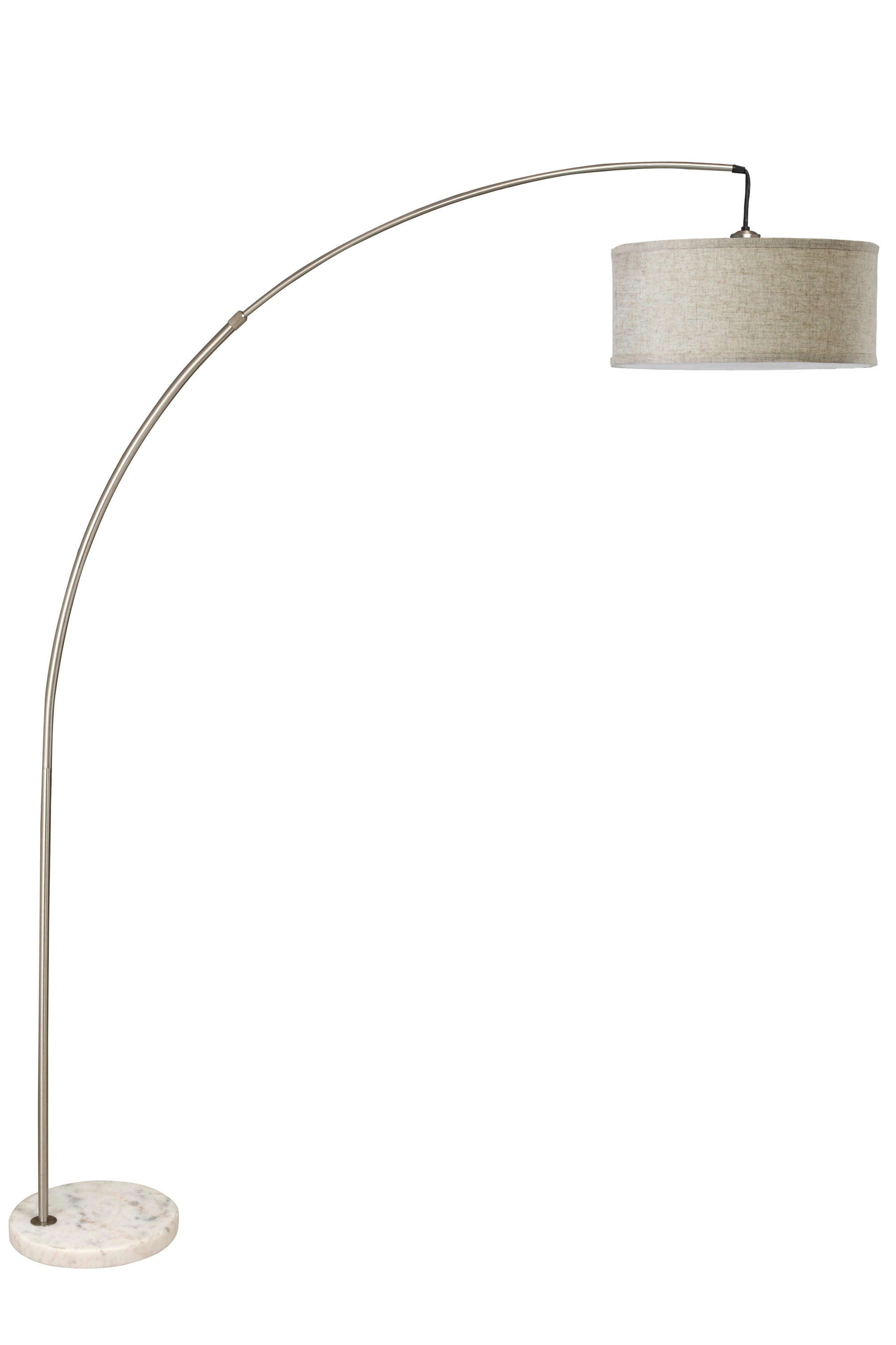 78" Silver Arch Floor Lamp with KD Shade with Double Box - Brushed Nickel
