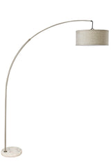 78" Silver Arch Floor Lamp with KD Shade with Double Box - Brushed Nickel